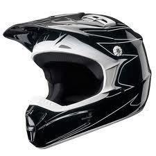 Fox racing - youth helmet - v1 pilot - whitewall - black - small or medium