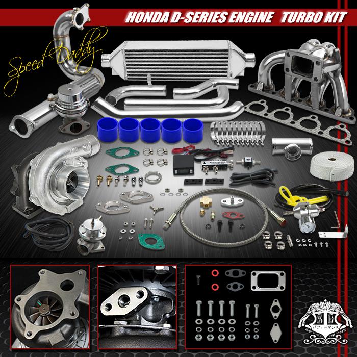 T04e 13pc turbo kit bolt-on intercooler+manifold 88-00 d15/d16 civic/crx/del sol