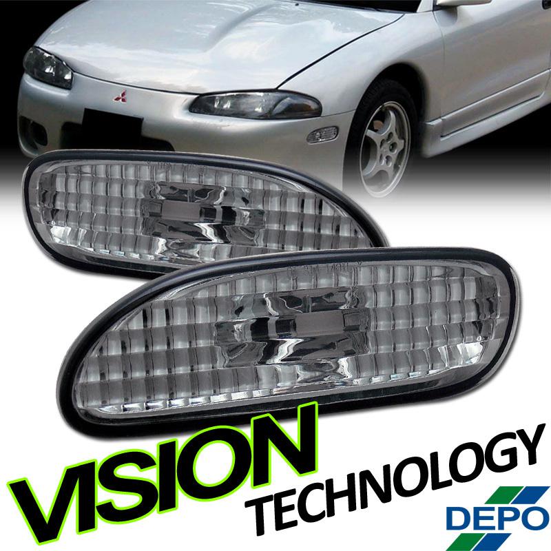 Depo 1995-1999 eclipse/talon smoke lens front bumper lamps side marker lights