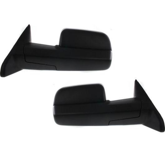 Textured manual side view tow mirrors left & right pair set for 09-12 ram truck