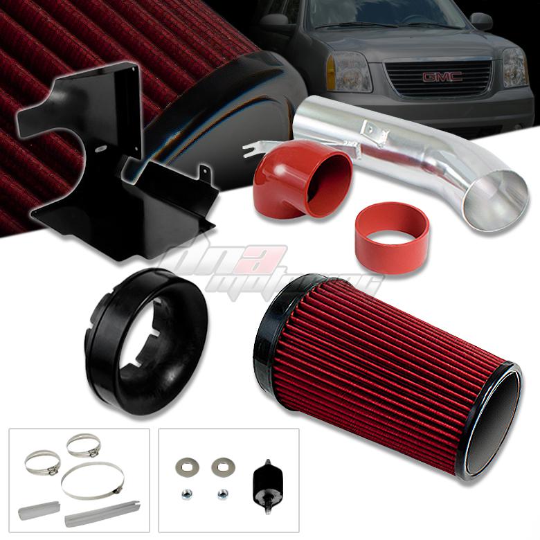 Gmc/chevy/cadillac heat shield cold air intake 4.8/5.3/6.0l chevy pick up red b