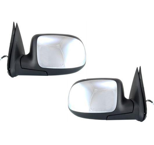 Chevy gmc truck chrome heated power side view mirrors left & right pair set