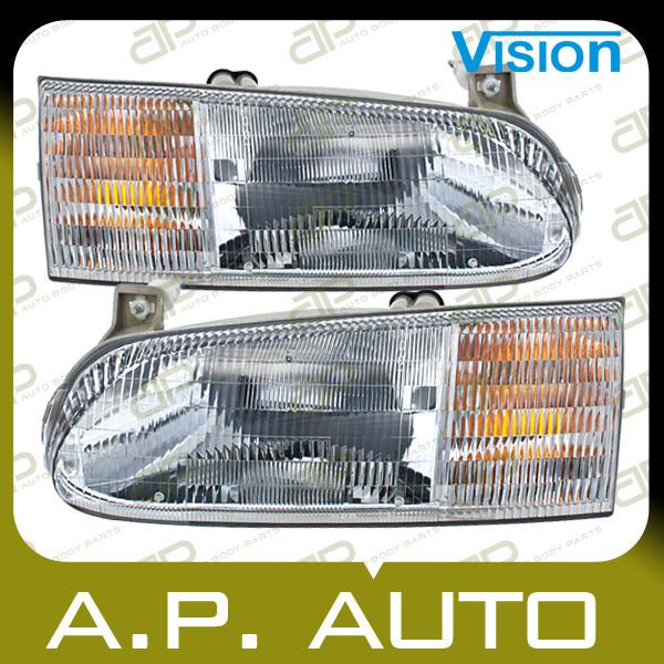 Pair head light lamp assembly 95-97 ford windstar gl lx replacement lh+rh new