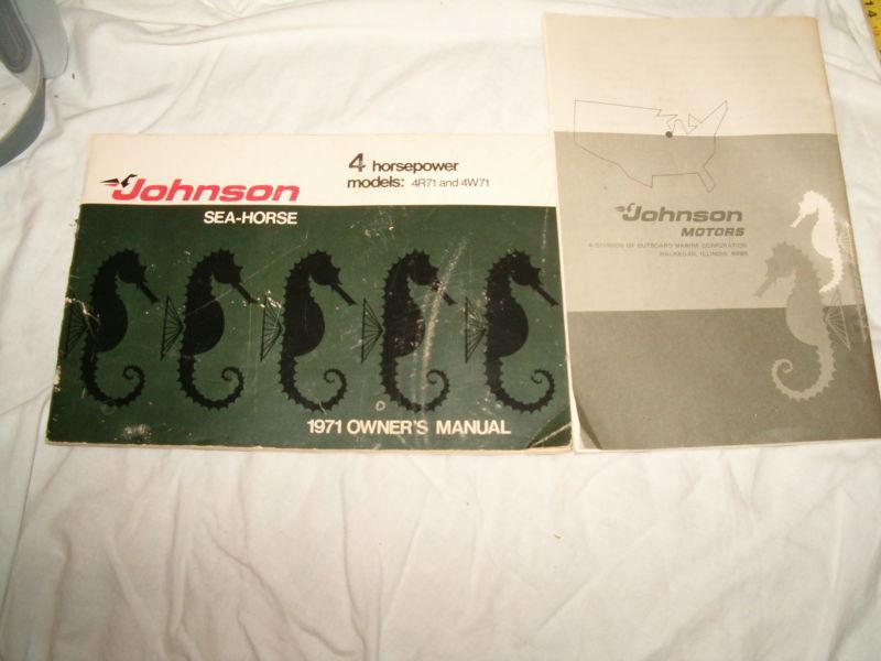 Johnson sea-horse 4 horsepower 1971 owner's manual & classified directory