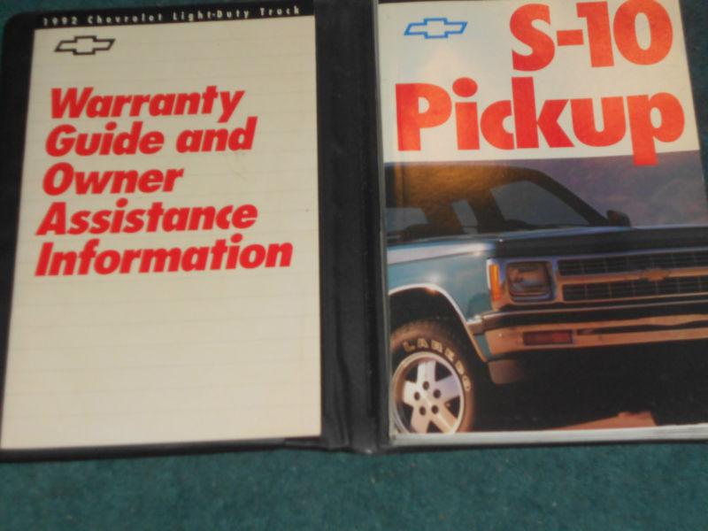 1992 chevrolet s-10 truck owner's manual set/ original s10 guide book set!