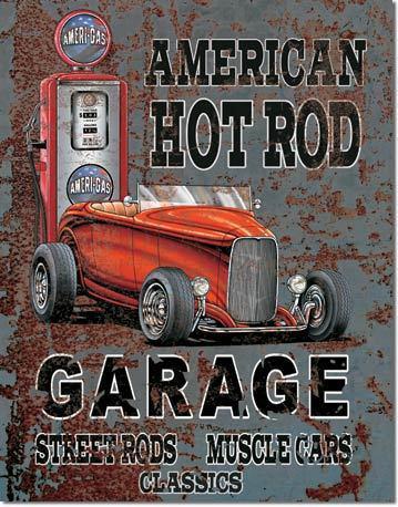 Tin metal sign hot rod classic car garage muscle car v8 street cars vintage 1539