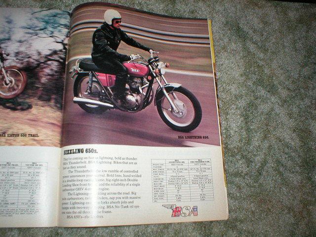 1972  bsa  motorcycle ad  lightning 650  thunderbolt 650  rocket iii 750 2 sided