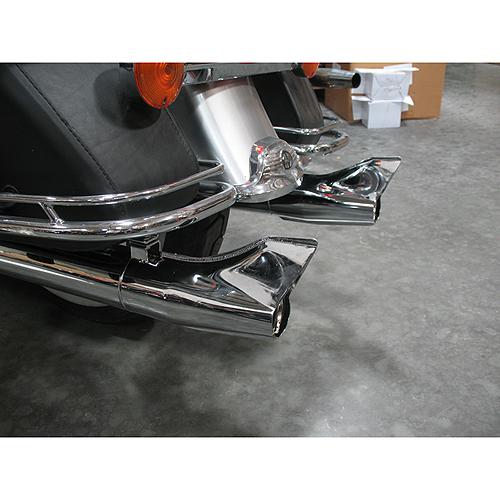 8c982 dbi chrome vintage fishtail mufflers for harley touring