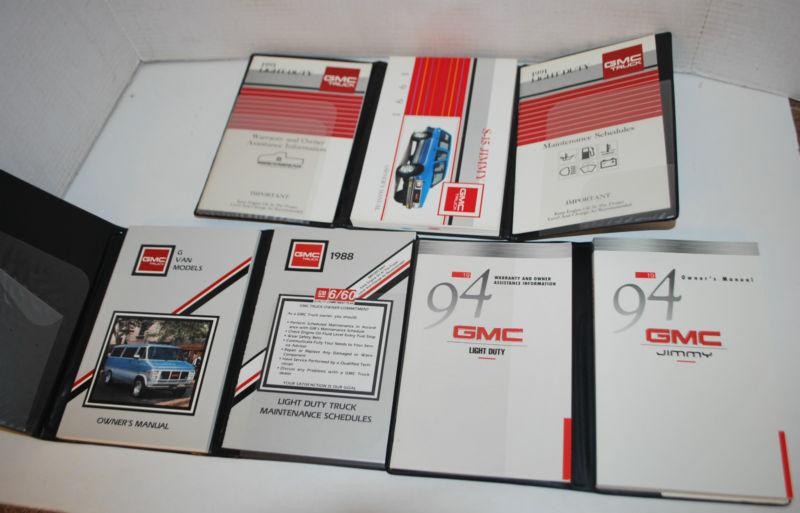 Lot of 3 gmc owners manuals - 1988 g van models 1991 s-15 jimmy 1994 - k 