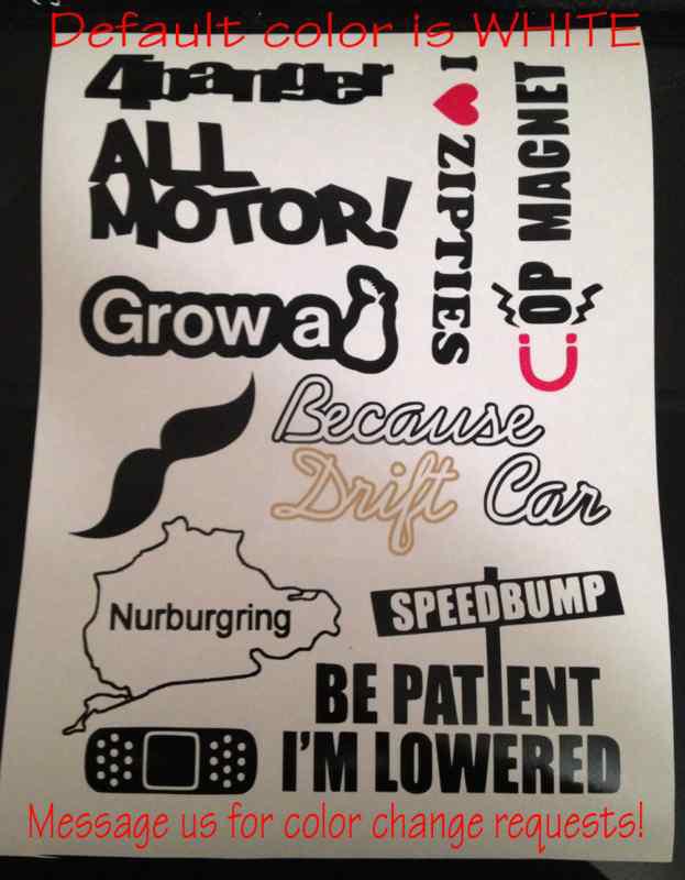 Jdm sticker bomb lot sheet graffiti wrap vinyl decal no black background #bit3