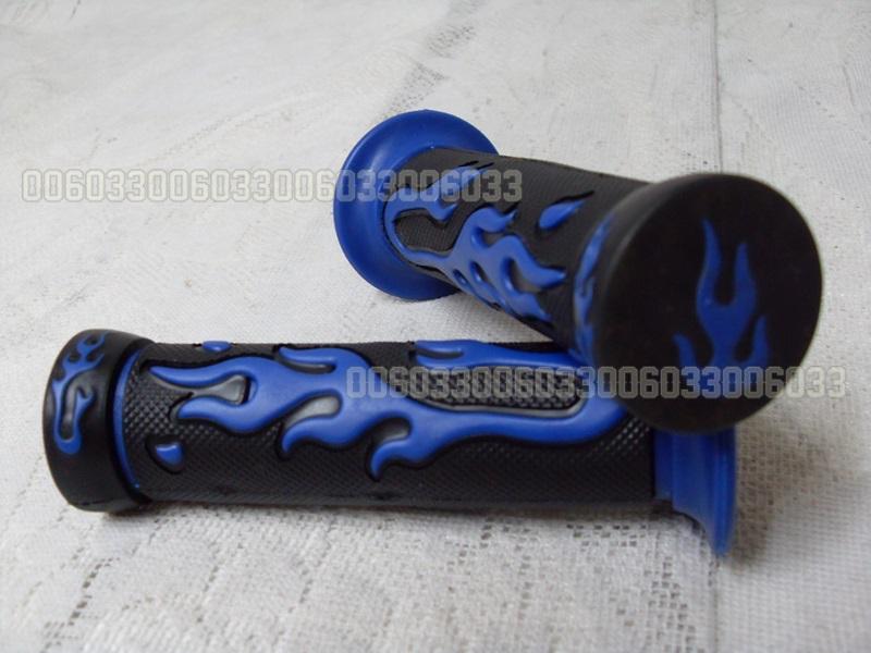 Hand grip fit honda universal flame rubber blue 7/8inch