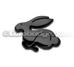 1 - new vw gti golf rabbit hare 20th anniversary badge emblem (gloss black)