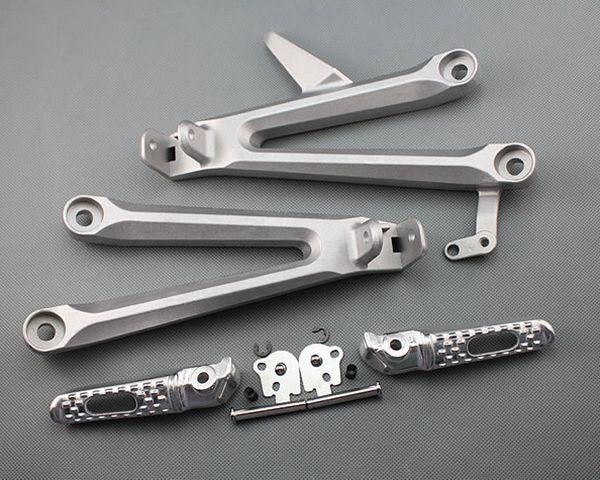 Silver rear passenger foot pegs footrest bracket for honda cbr 1000rr 2004-2007