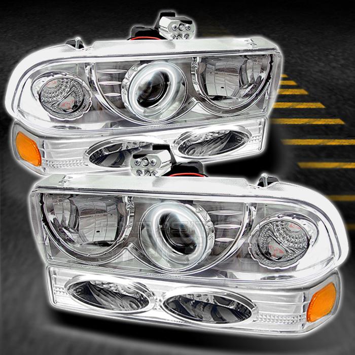 99-04 s10 blazer ccfl halo projector headlights+euro amber bumper signal lights