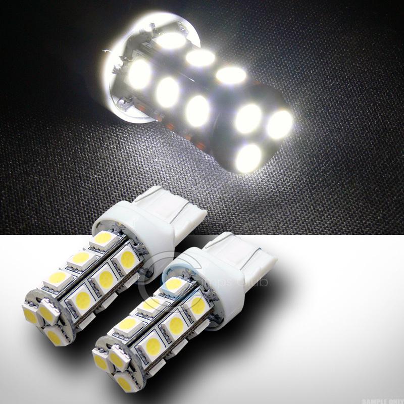 2x 7443 t20 18 5050 3-chip smd led white stop/brake tail light bulb dc 12v aa15