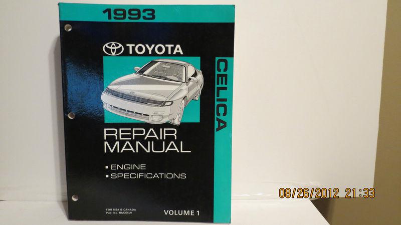 1993   toyota celica repair manual factory repair manual  volume 1