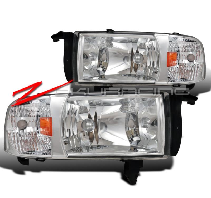 94-01 dodge ram 1500 2500 3500 crystal 1pc headlights