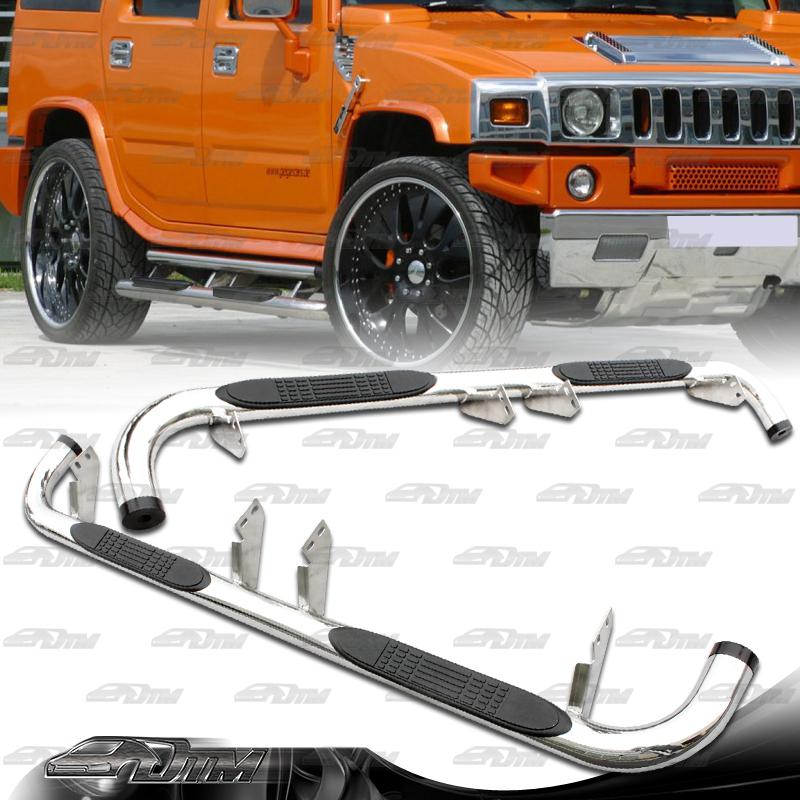 2003-2008 hummer h2 bolt on stainless steel nerf side step running bars