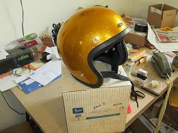 Nos rare vintage buco gold metalflake motorcycle helmet