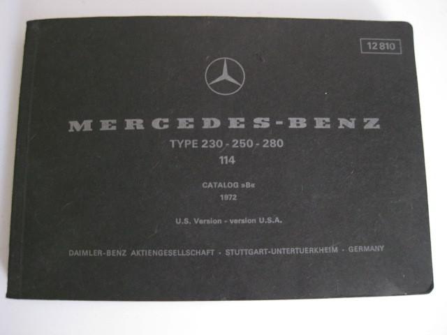 1972 mercedes benz type 230-250-280 w114 12810 catalog b