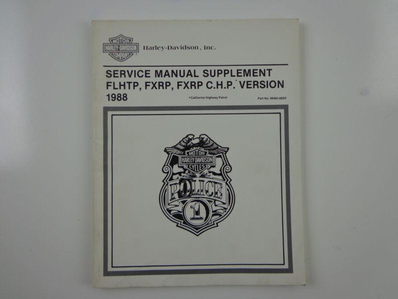 Harley davidson 1988 flhtp fxrp chp police supplemnt service manual 99483-88sp