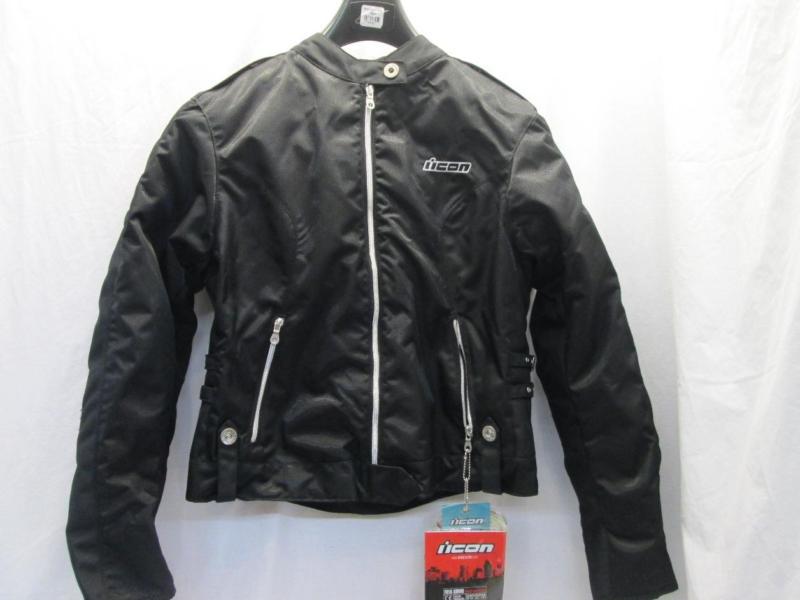 Icon hella textile motorcycle jacket black xl/48