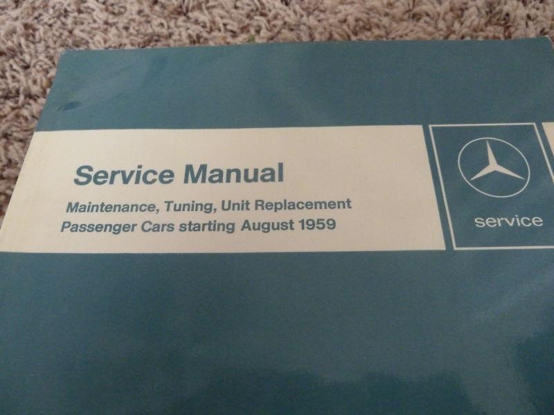 Mercedes service manual 1959 230sl 250sl 250se 300se and others no reserve