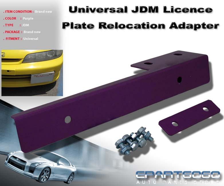 Front bumper license plate relocator relocation bracket purple integra tl cl rsx