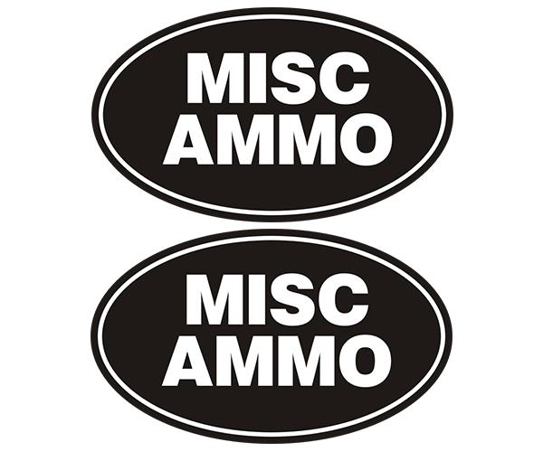 Misc ammo can decal set 3"x1.8" oval firearm rifle handgun vinyl sticker zu1