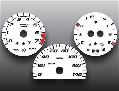 2006-2007 chevrolet monte carlo instrument cluster white face gauges 06-07