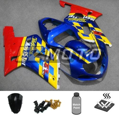 Inj fairing kit pack w/ windscreen & bolts for suzuki gsxr 1000 k1 2001 2002 aq