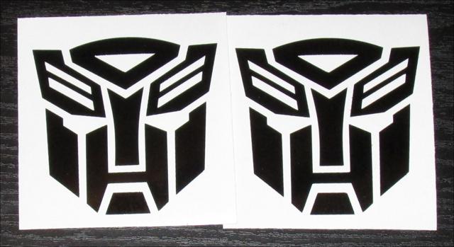 Transformers autobot bumblebee logo/symbol vinyl decal! (2) 3" gloss black!