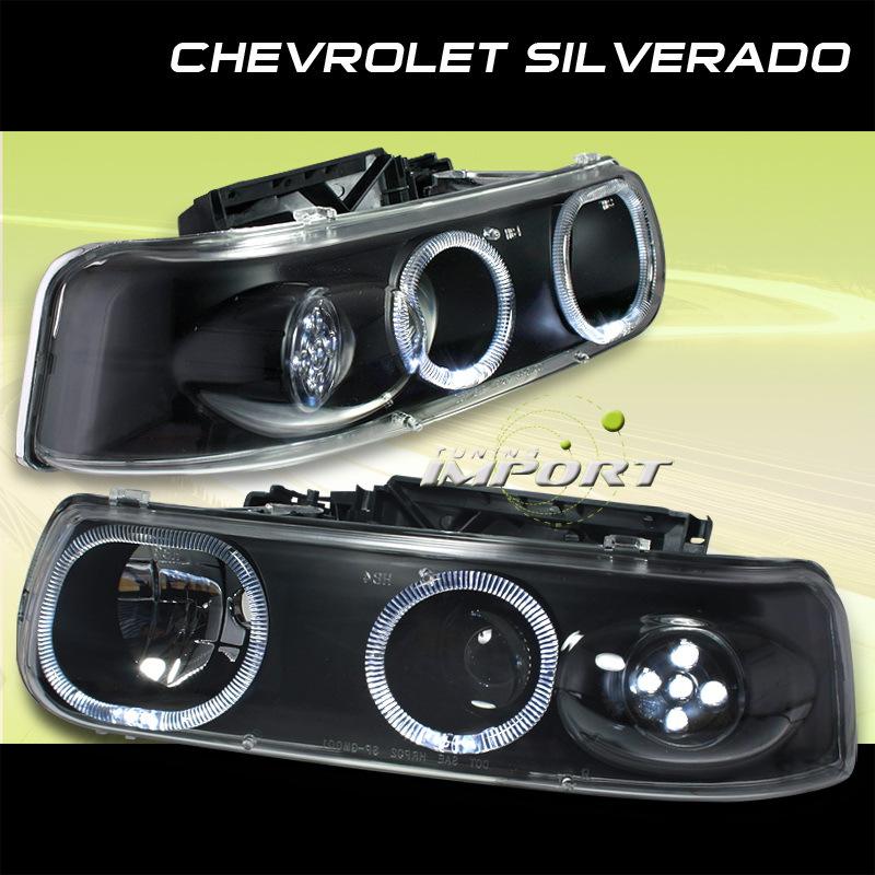 2000-2006 chevy suburban tahoe new black led projector headlights lamps drl