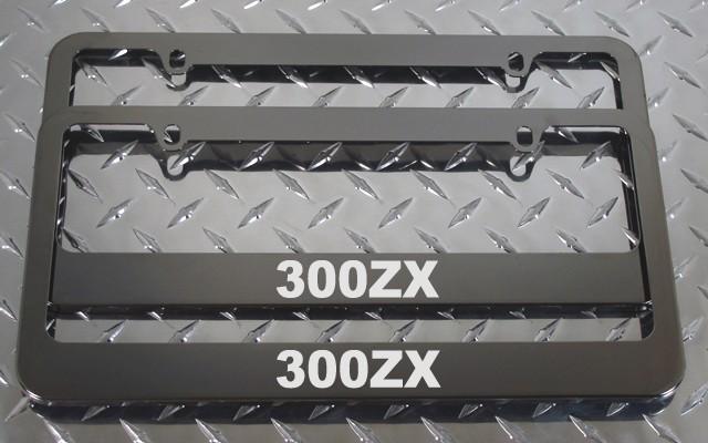 2 brand new nissan 300zx gunmetal license plate frame + screw caps