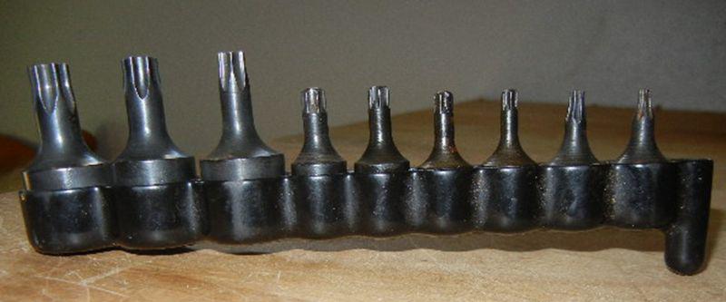 9 piece 1/4'' and 3/8'' drives automotivetorx socket bit set by lisle new