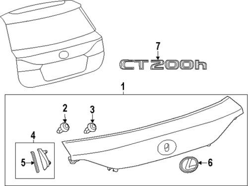 Lexus 7544276010 genuine oem factory original nameplate