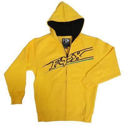 Fox racing elecore zip hoody zip-up yellow youth medium 04703-005-m