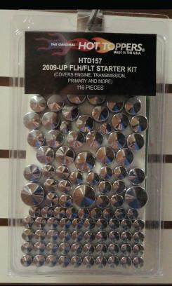 Chrome hot toppers - fits 2007-up harley davidson flh/flt - starter kit - 116 pc