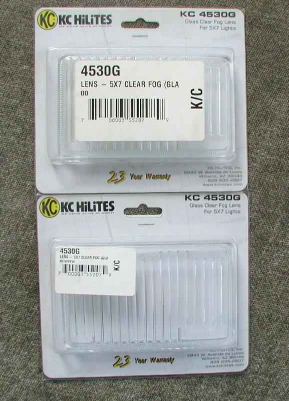 Lot of 2 kc hilites kc4530g universal glass fog lens 5x7