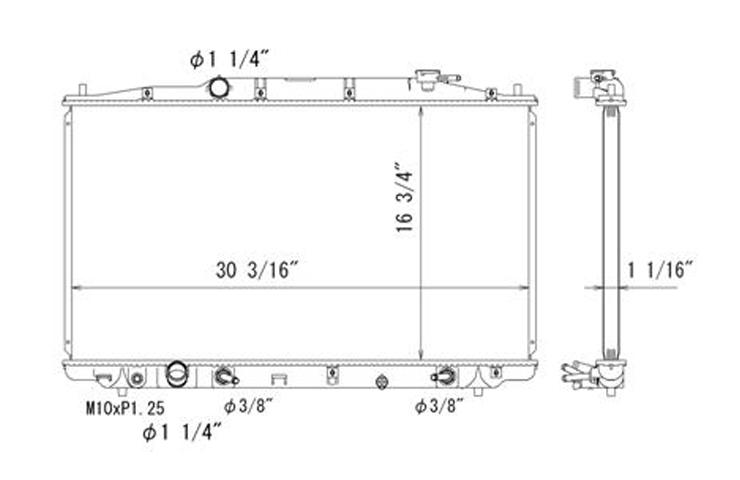 Replacement radiator 2009-2010 acura tl automatic / manual 3.5l v6 19010rk1a52