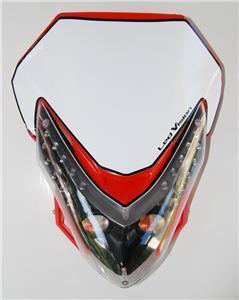 Head light r3 dual sport honda motorcycle cr crf mx xr red fairing number plate