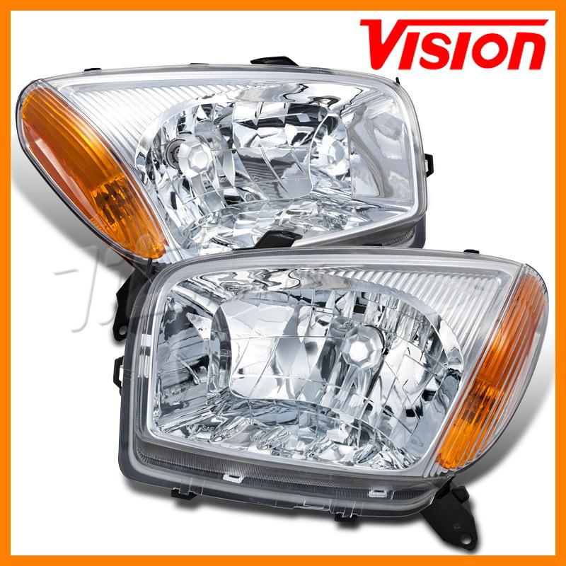 2001-2003 toyota rav4 jdm style chrome amber replacement head lights set lh+rh