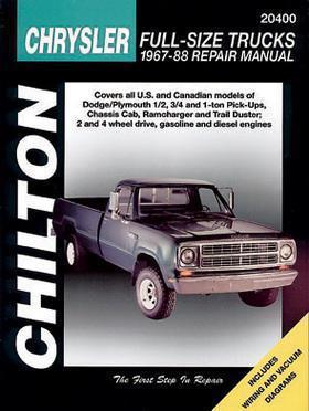 Chilton paper repair manual chrysler full size trucks 1967-1988