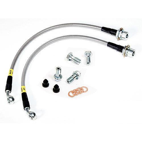 1994-04 mustang maximum motorsports stainless braided front brake hose kit