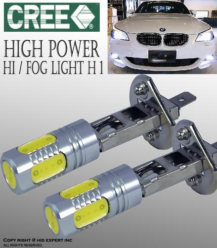 Pair led h1 hi bm/ fog light cree high power led bulbs bright white fast ship