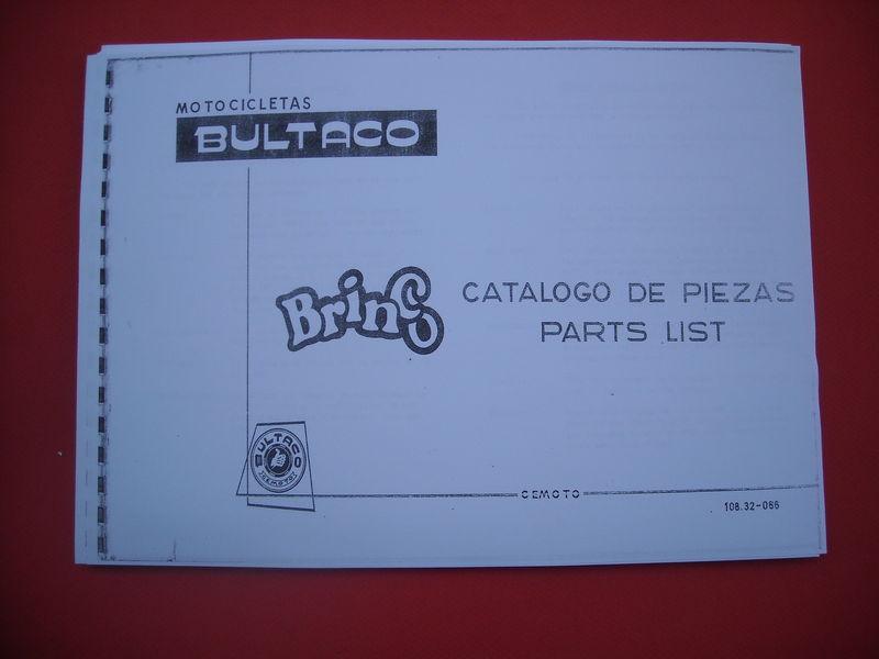 Bultaco bringo 74 cc, spare-parts list, copy of the original, 108m