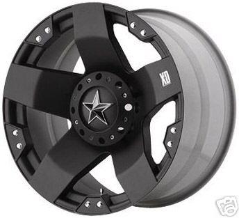 20" x 10" xd775 rockstar 5x5 wrangler suburban 88 black wheels rims free lugs!