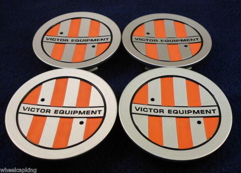 Victor equipment wheels silver/red custom wheel center cap caps set of 4 # c-e76