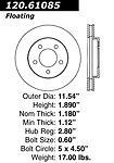 Centric parts 120.61085 front premium rotor