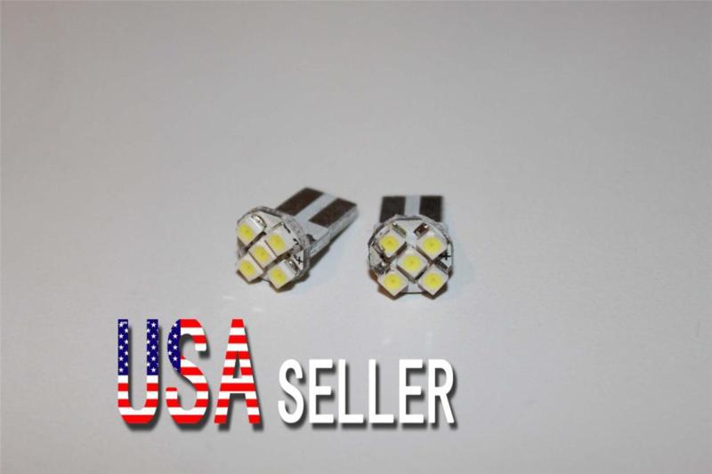 2pcs xenon t10 wedge 5-smd 1210 led light bulbs 192 168 194 w5w 2825 158 white